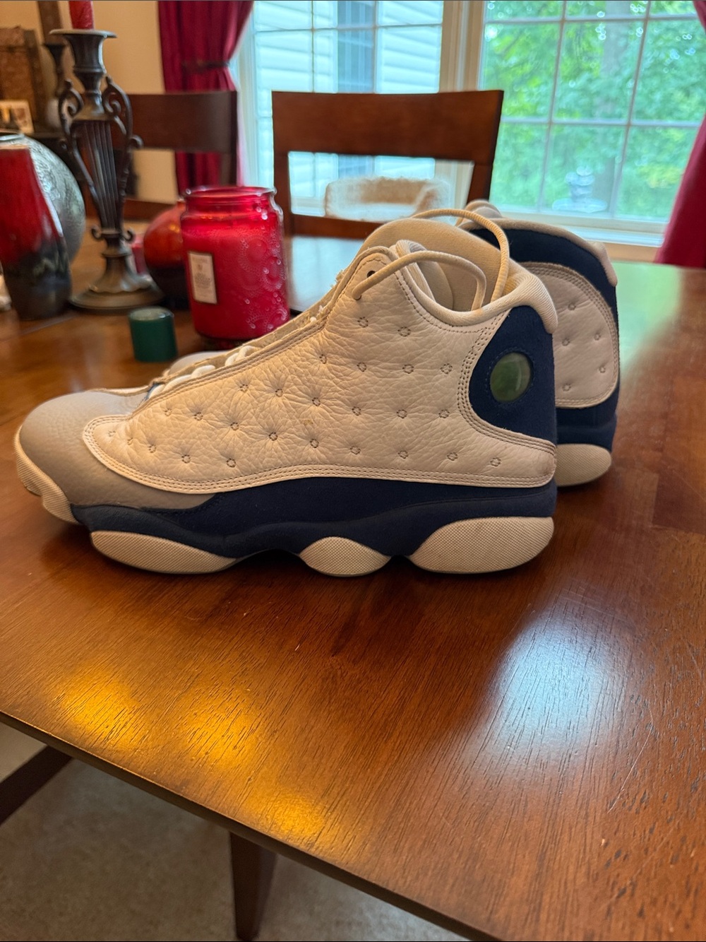 Jordan Men's Retro Athletic Sneakers in White and Navy